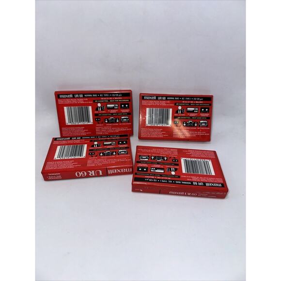 Maxell UR 60 Normal Bias Audio Cassette Tapes - 4 Pack - New Sealed‎ - Picture 2 of 6